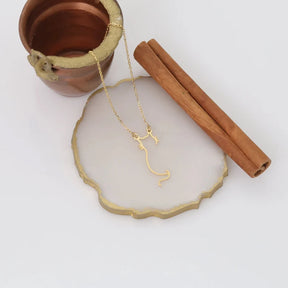 Colar Silhueta do Meu Gatinho | Banhado em Ouro 18K