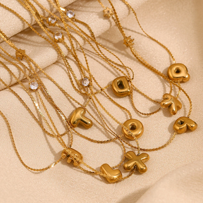 Ponto de Luz & Inicial | Colar + Pingente Banhado em Ouro 18K