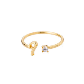 Anel com Inicial - Banhado em ouro 18k