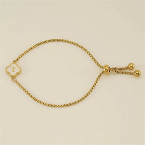 Pulseira de Trevo com Inicial - Banhado em Ouro 18K