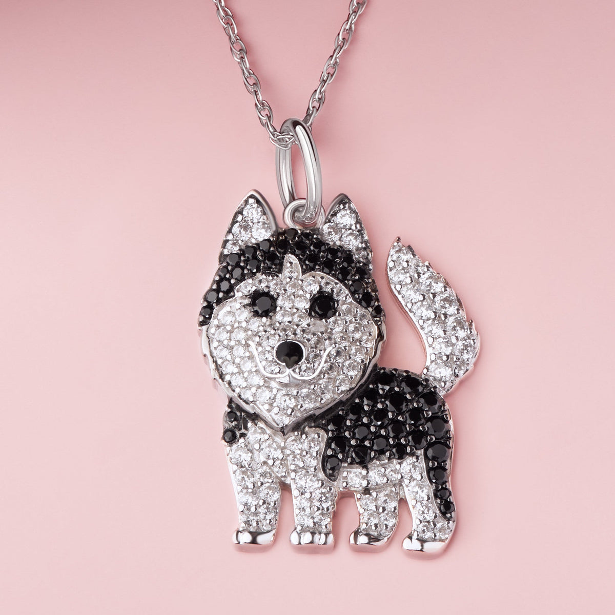 Colar + Pingente Husky Siberiano | Em Prata 925