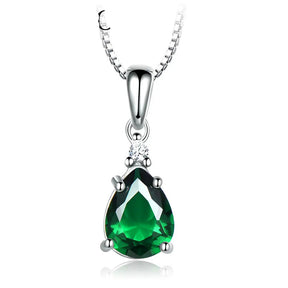 Colar Gota Esmeralda | Prata 925 com Cristais Cintilantes