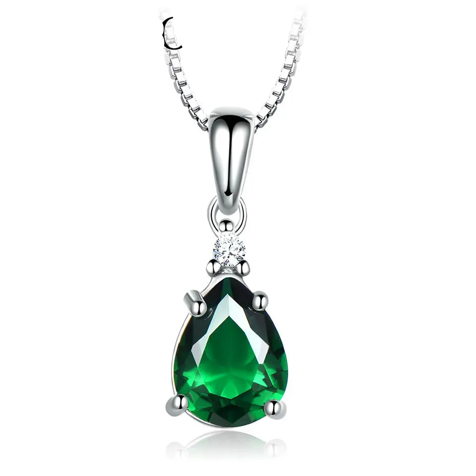 Colar Gota Esmeralda | Prata 925 com Cristais Cintilantes