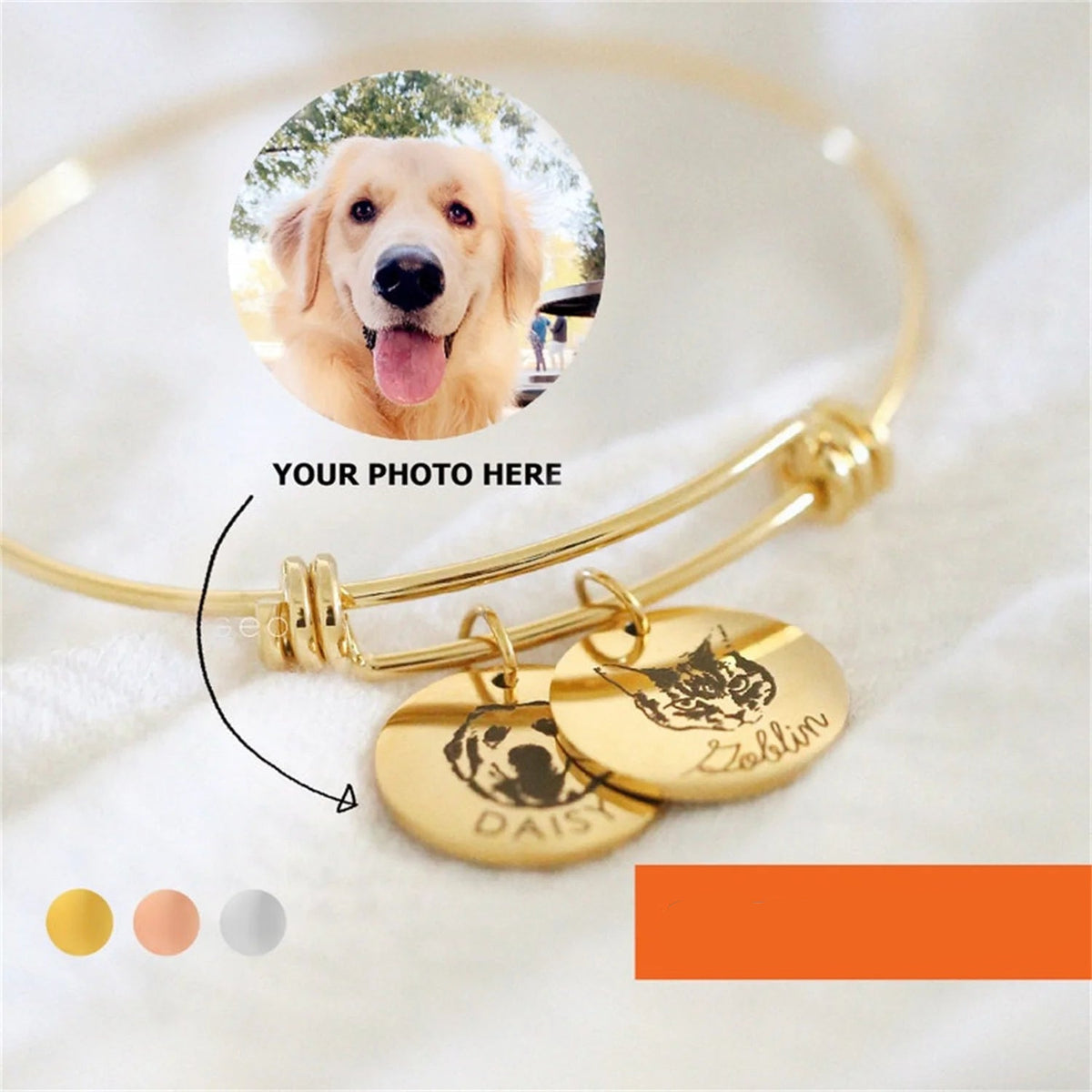 Pulseira PetLume + Pingente  | Banhado