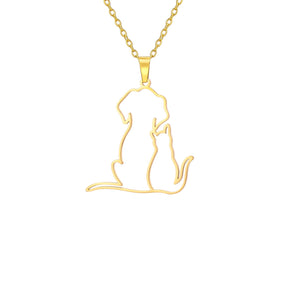 Colar Abraço Miado | Gatinhos Enlaçados 18K