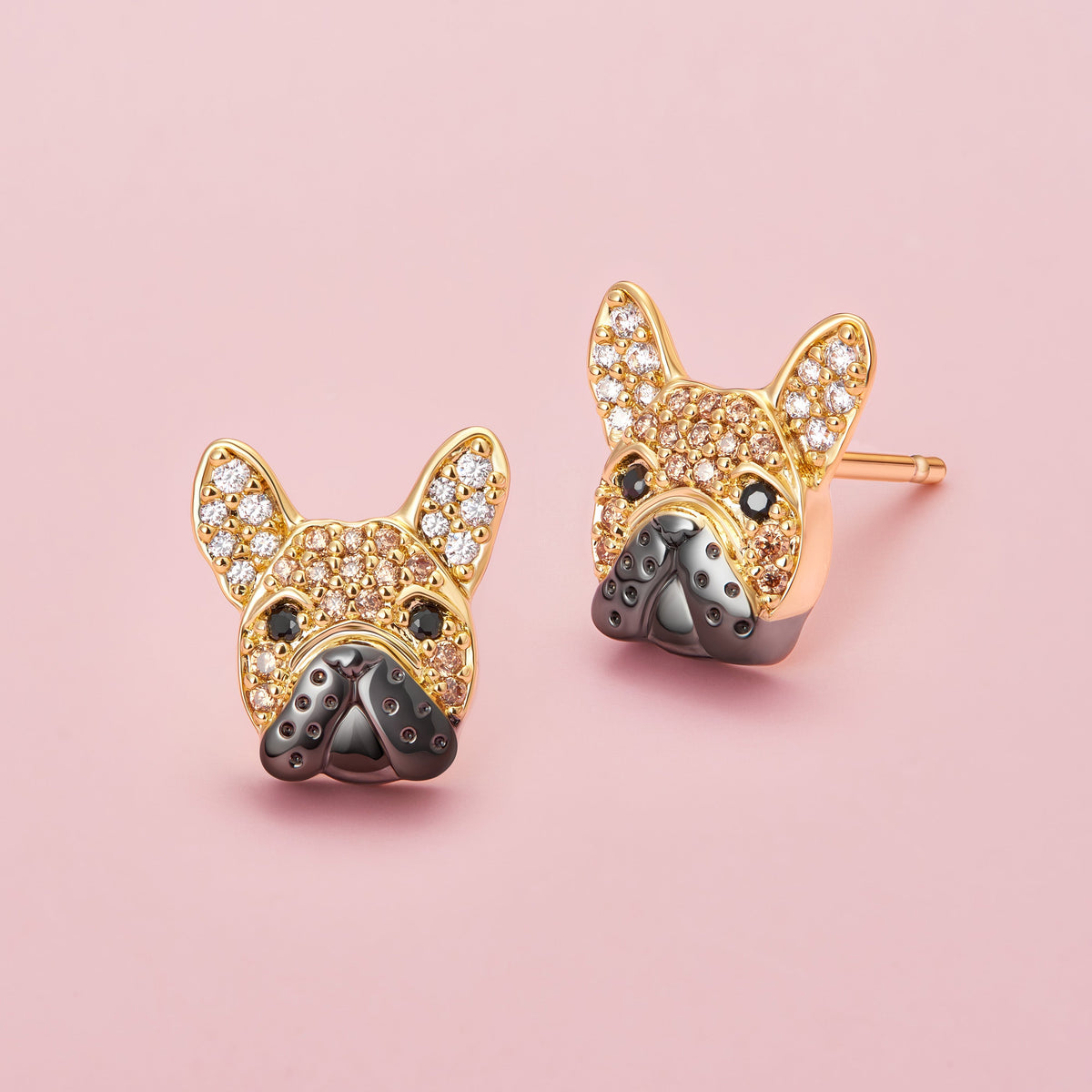Brincos Bulldog Francês | Banhados em Ouro 18K