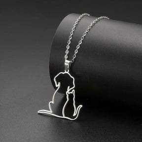Colar Abraço Miado | Gatinhos Enlaçados 18K