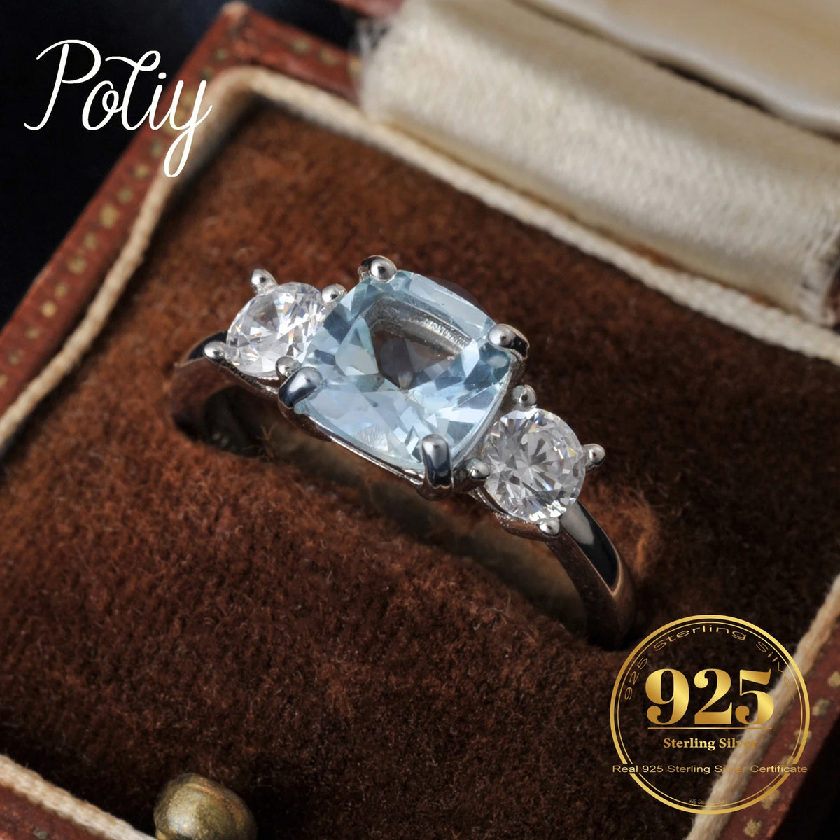Anel Céu Sereno | Prata 925 com Topázio Natural