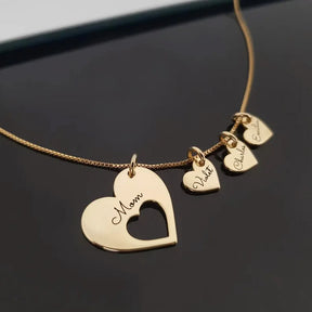 Colar Corações da Mãe – Personalizado com os Nomes dos Filhos