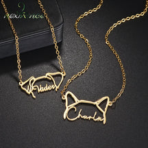 Colar AmoMeuPet – Personalize com o Contorno do seu Pet e Nome Gravado