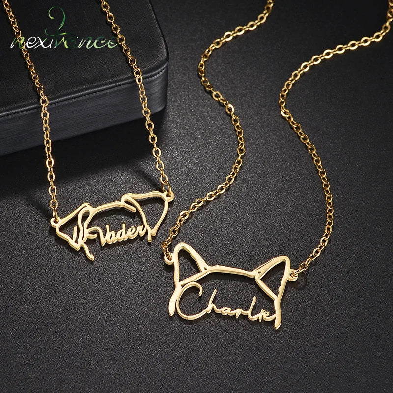 Colar AmoMeuPet – Personalize com o Contorno do seu Pet e Nome Gravado