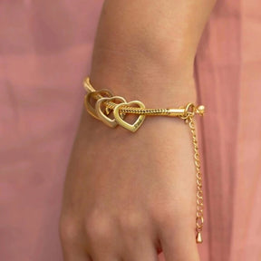 Pulseira Elo de Amor | Corações com Nomes Personalizados