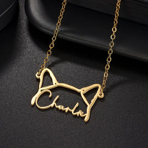 Colar AmoMeuPet – Personalize com o Contorno do seu Pet e Nome Gravado