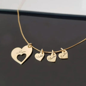 Colar Corações da Mãe – Personalizado com os Nomes dos Filhos