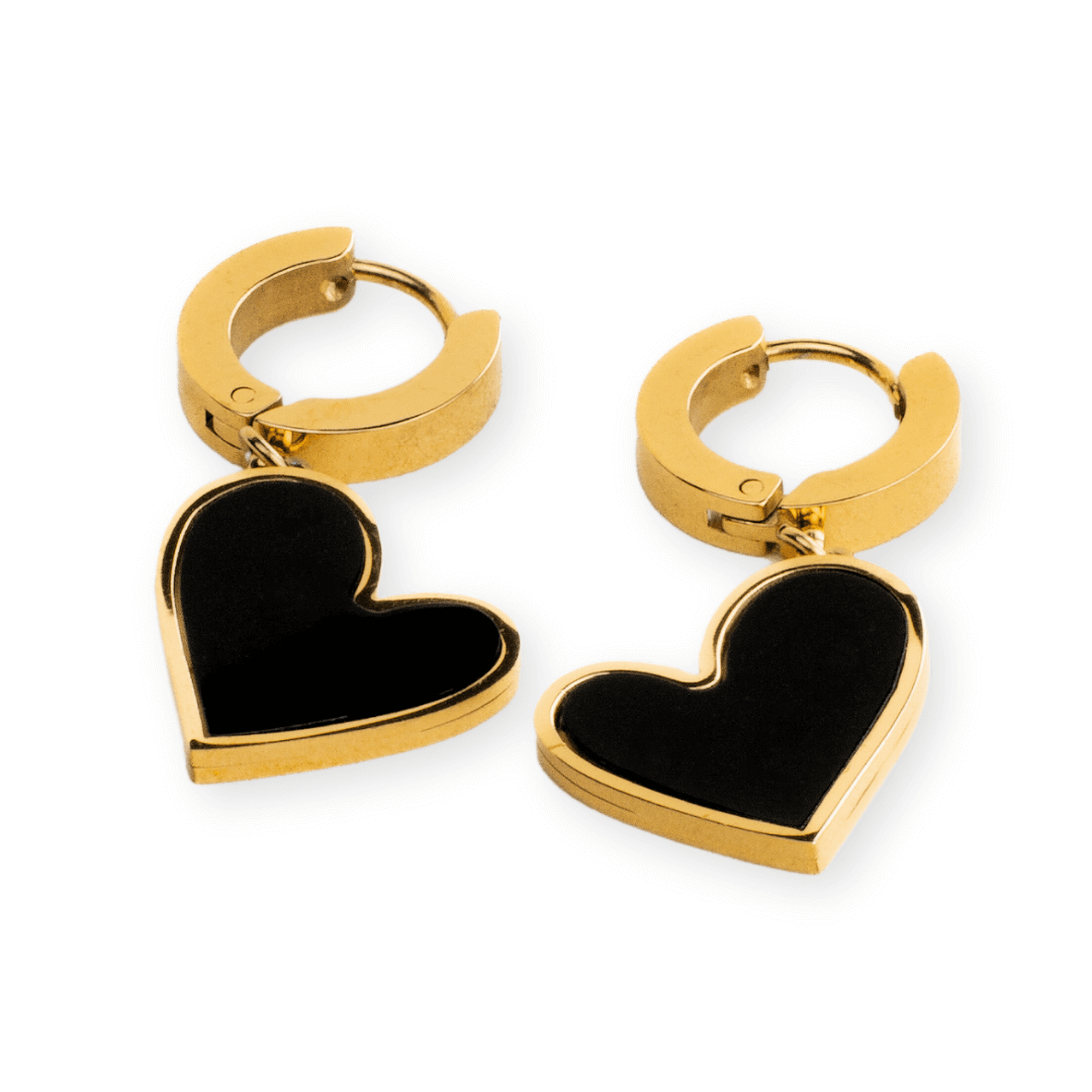 Brincos de Coração Louise - Banhado em Ouro 18K