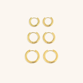 Brinco Trio de Argolas | Banhado em Ouro 18K