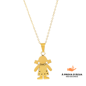 Colar com Pingente de Filha - Banhado em Ouro 18K