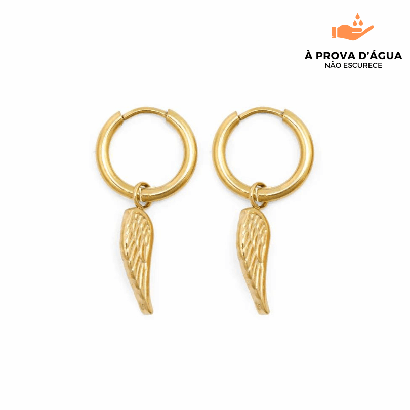Brincos Asa de Anjo - Banhado em Ouro 18k