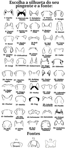 Colar Personalizado Orelhas Caninas | Banhado em Ouro 18K