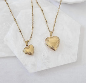 Relicário Coração Dourado | Banhado em Ouro 18K